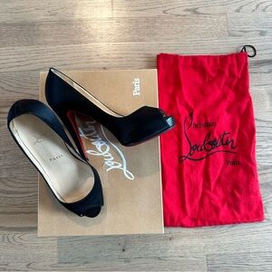 Christian Louboutin Very Prive 120 Satin&Kid Leather|Red Sole Tread Added|35